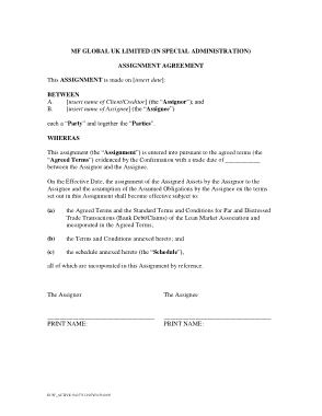 Sample of Assignment Agreement Template