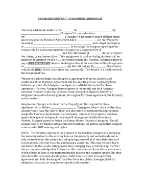 Standard Contract Assignment Agreement Template
