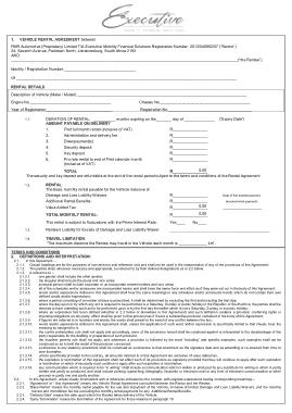 Commercial Vehicle Rental Agreement Template