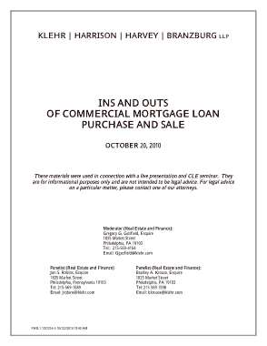 Ins Outs of Commercial Mortgage Loan Purchase Agreement Template