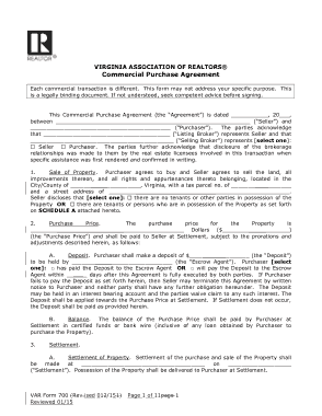Commercial Purchase Agreement Form