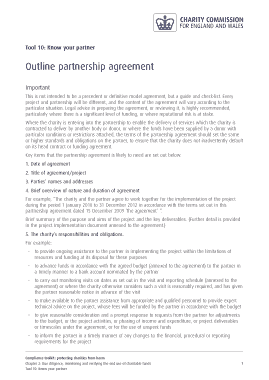 Outline Partnership Agreement Template