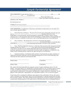 Free Download PDF Books, Partnership Agreement Example Template