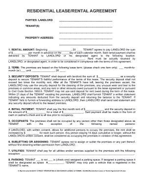 Apartment Lease Rental Agreement Template