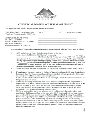 Commercial Rental Agreement Printable Template