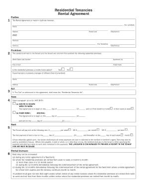 Rental Agreement Example Template