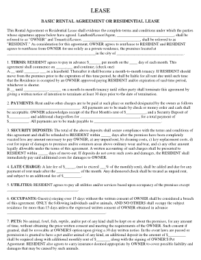 Rental Lease Agreement Example Template