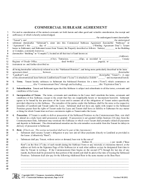 Basic Commercial Sublease Agreement Template