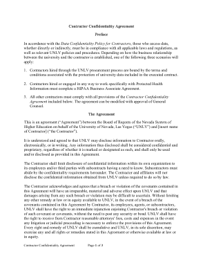 Basic Contractor Confidentiality Agreement Template