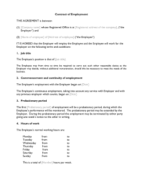 Basic Work Contract Agreement Template