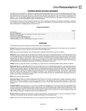 Business Account Agreement Template