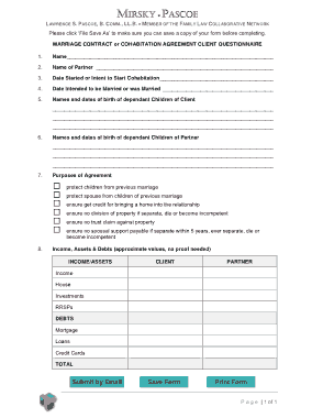 Cohabitation Agreement Contract Template