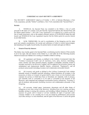 Commercial Loan Security Agreement Template