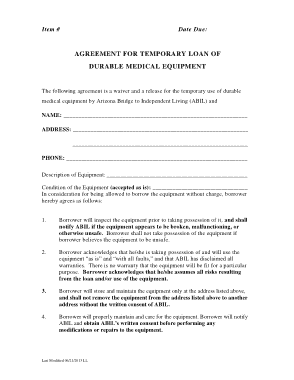 Free Download PDF Books, Loan of Equipment Agreement Template