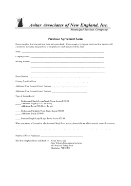 Purchase Agreement Form Template