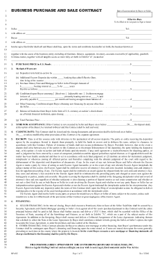 Purchase and Sale of Business Contract Agreement Template