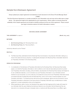 Simple Non Disclosure Agreement Sample Template