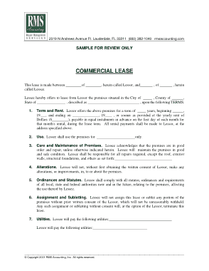 Basic Commercial Property Lease Agreement Template