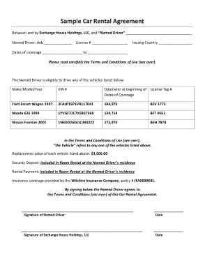 Free Download PDF Books, Basic Car Rental Agreement Sample Template