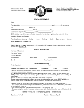 Sublease Rental Agreement Template