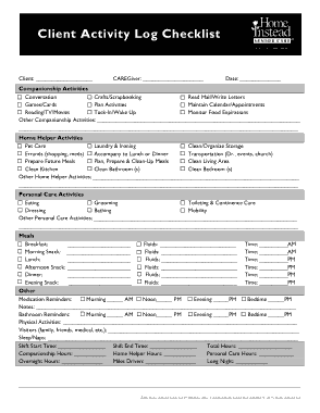 Free Download PDF Books, Activity Log Checklist Example Template
