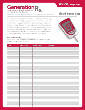 Free Download PDF Books, Daily Blood Sugar Log Template