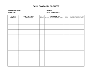 Daily Contact Log Template