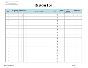 Free Download PDF Books, Exercise Log Book Template