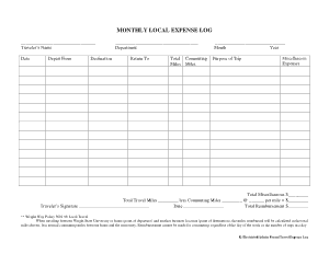 Monthly Local Expense Log Template