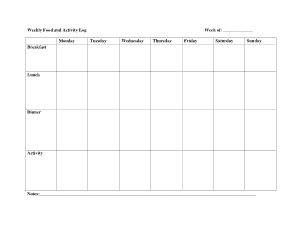 Weekly Activity Log Example Template