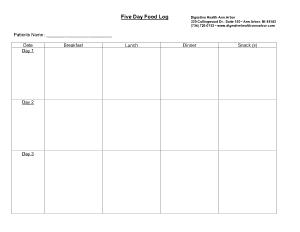 Free Download PDF Books, Five Day Food Log Template
