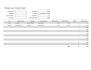 Mileage Expenses Log Sheet Template