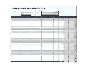 Mileage Log and Reimbursement Form Template