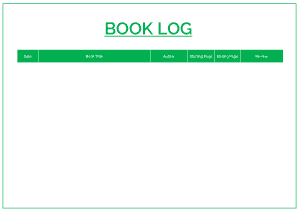 Free Download PDF Books, Reading Book Log Template
