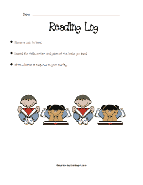 Reading Log Kindergarten Template