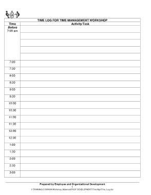 Time Management Activity Log Template