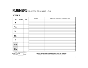 12 Weekly Running Training Log Template
