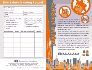Fire Safety Training Log Template