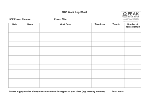 SDF Work Log Sheet Template