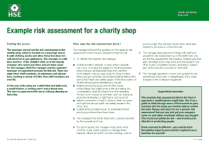 Example Risk Assessment For A Charity Shop Template