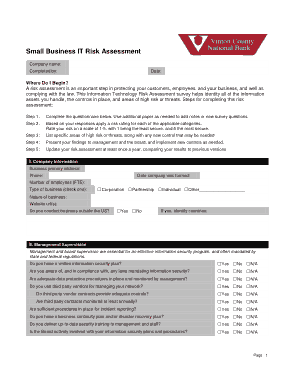 Small Business IT Risk Assessment Template
