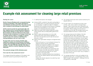 Cleaners Retail Risk Assessment Template