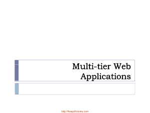 Multi-Tier Web Applications – ASP.NET Lecture 12