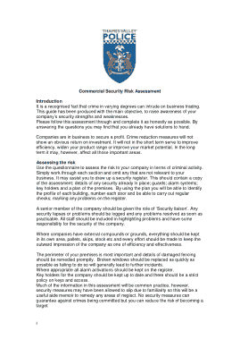 Commercial Security Risk Assessment Template
