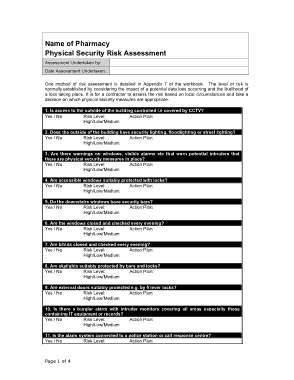 Physical Security Risk Assessment Template