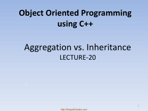 Free Download PDF Books, Object Oriented Programming Using C++ Aggregation Vs Inheritance – C++ Lecture 20