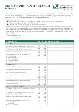 Event Risk Assessment and Safety Checklist Template
