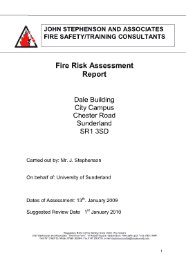 Fire Risk Assessment Report Template