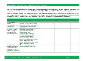Individual Stress Risk Assessment Form Template
