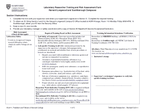 Laboratory Training Risk Assessment Form Template